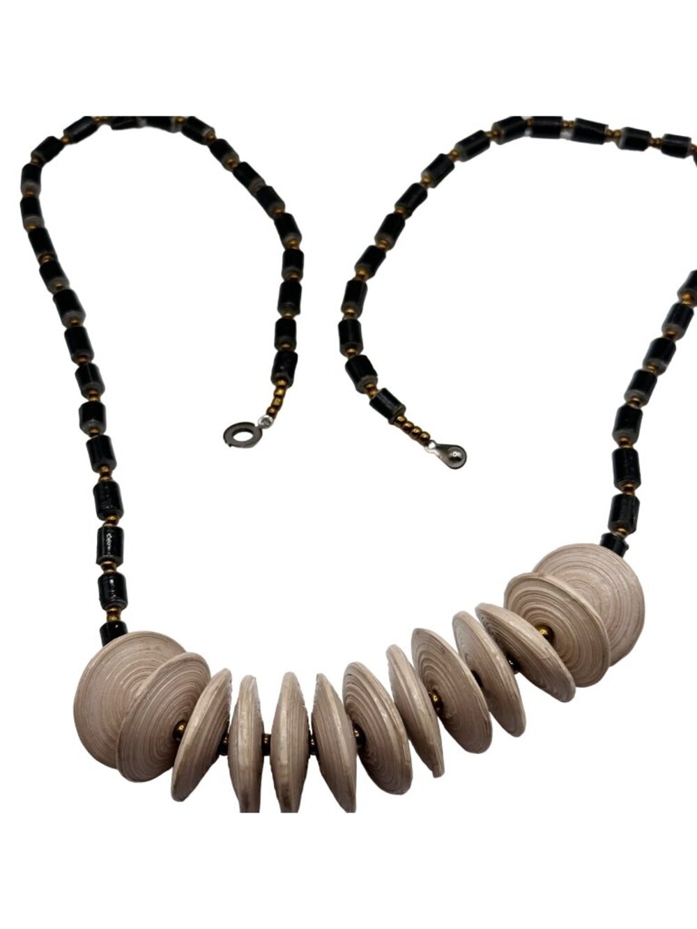 Bold Teng Yue Statement Chunky Necklace Boho Chic Designer Rolled Beads